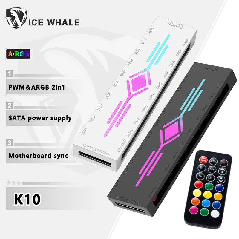 Fan Hub Rgb Controller - ICE Whale K10 1'den 10'a PWM&ARGB