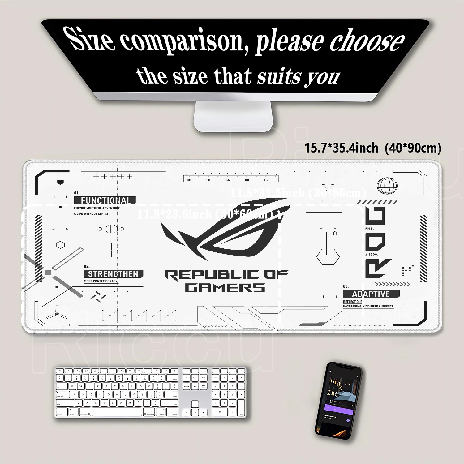 R-ROG Büyük Oyun Mouse Pad'i A - Gaming Accessories Asus incelemesi ve fiyatı